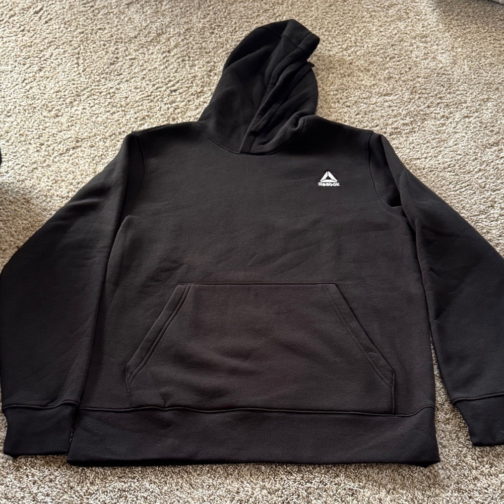 Reebok Black Pullover Hoodie with Small Chest Logo